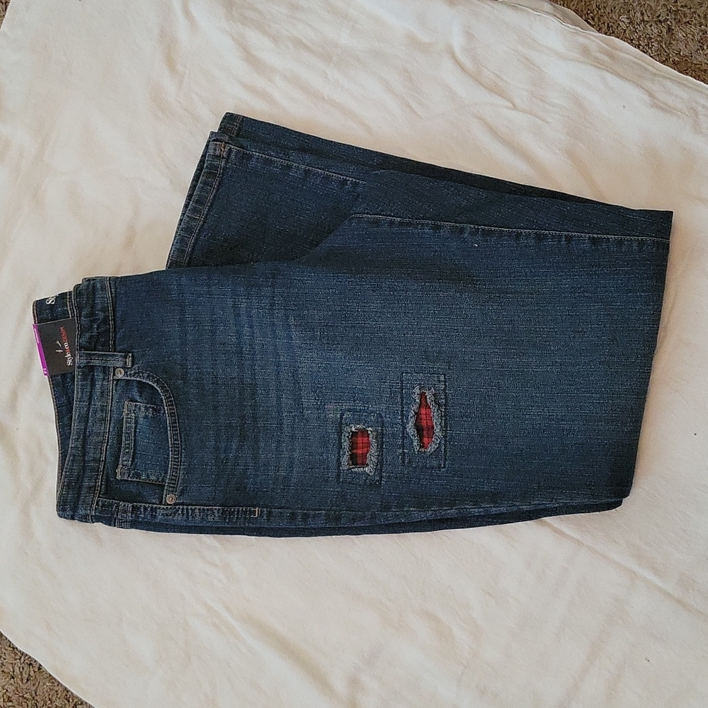 Style & Co Women's plaid patch detail jeans